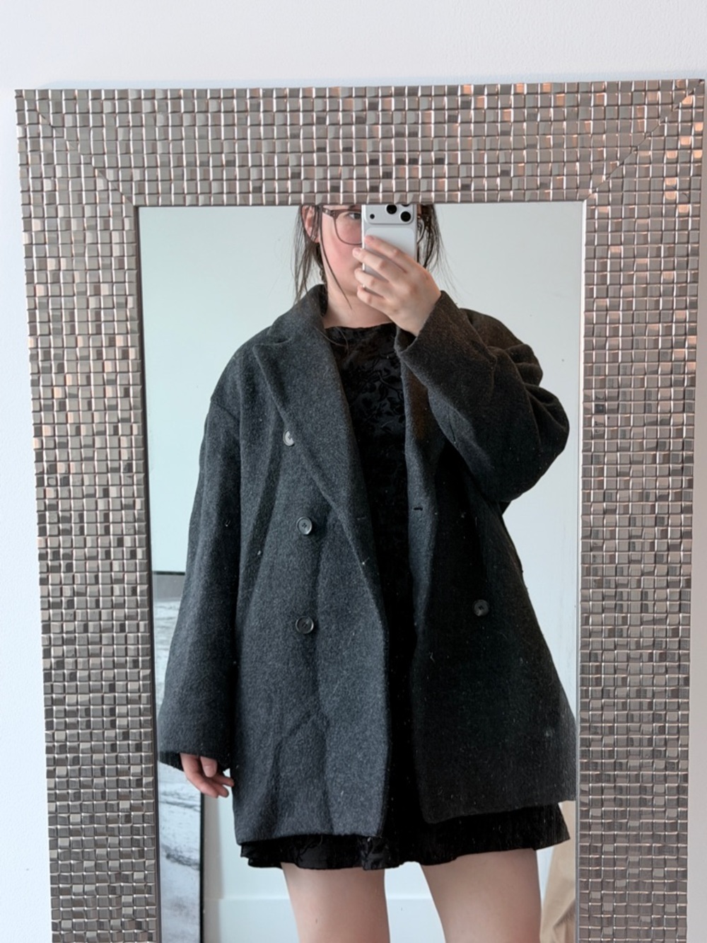 COS Manteco Double-Breasted Peacoat in Charcoal Gray
